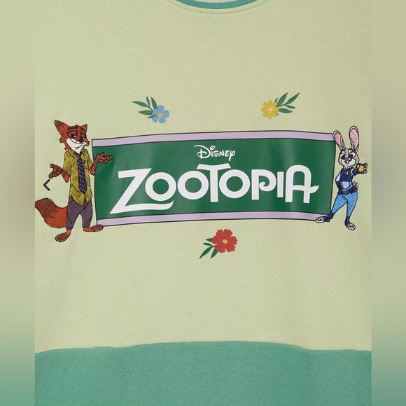 Disney Zootopia Two-Tone Mint and Light Green Crewneck Sweater - Picture 3 of 3